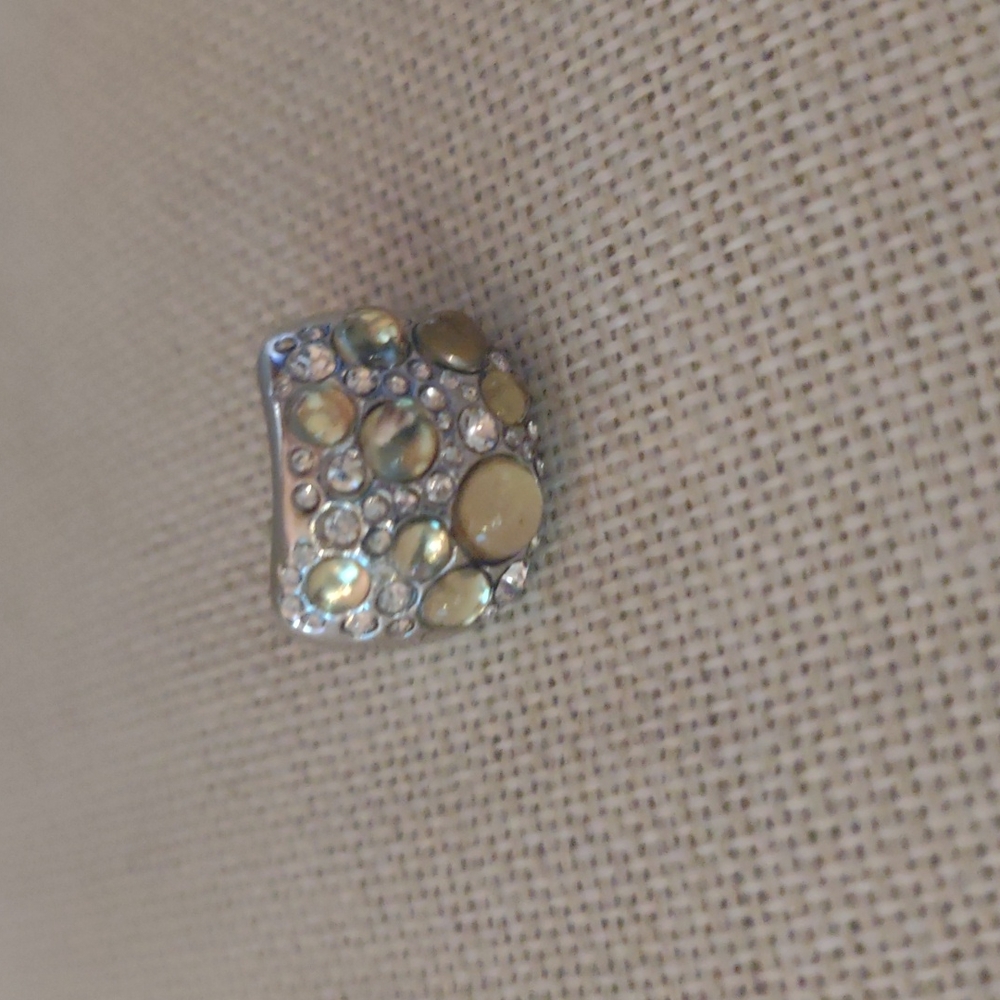 Lia Sophia silver and yellow crystal ring